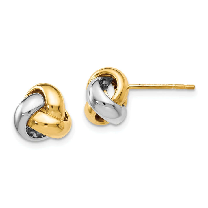 Lovely Rita's Earrings 14k Two Tone Gold Polished Love Knot Earrings