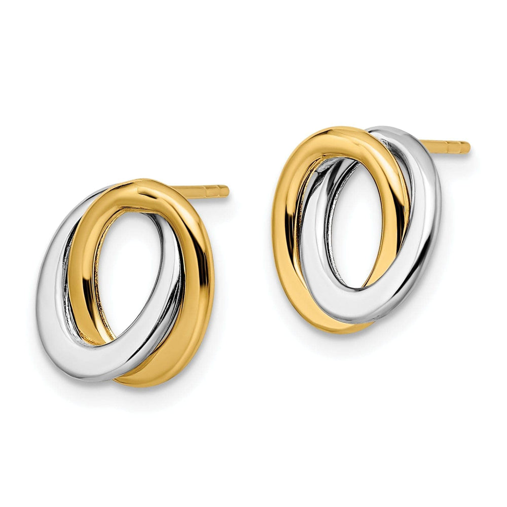 Lovely Rita's Earrings 14k Two Tone Gold Polished Love Knot Earrings