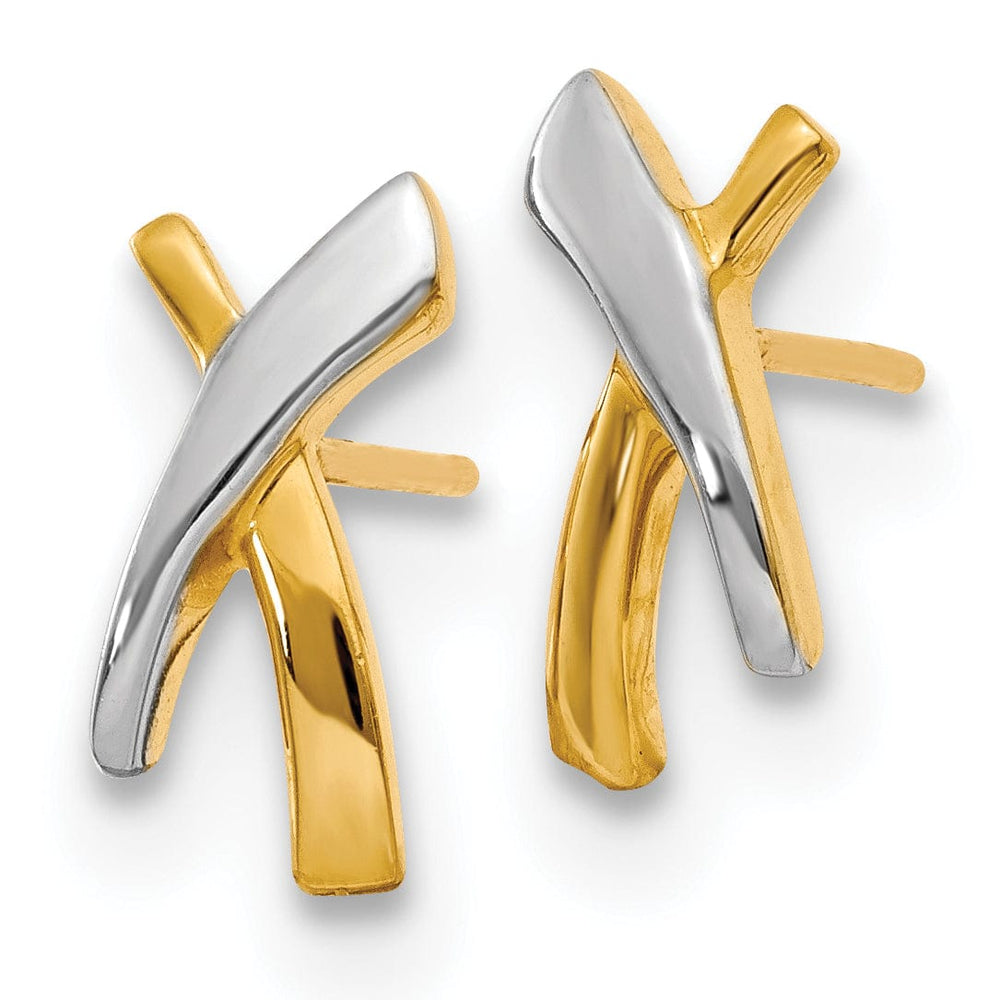 Lovely Rita's Earrings 14k Two Tone Gold X Post Earrings