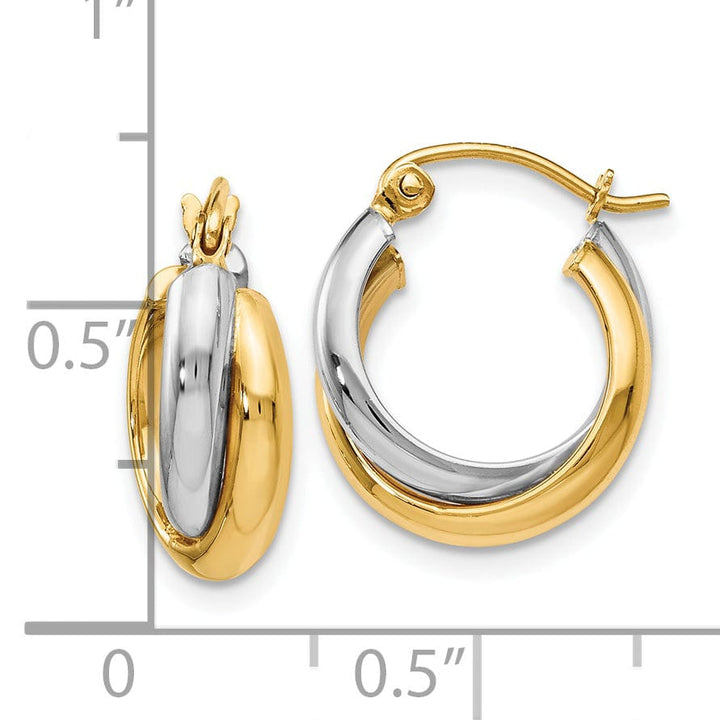 Lovely Rita's Earrings 14k Two tone Hinged Hoop Earrings