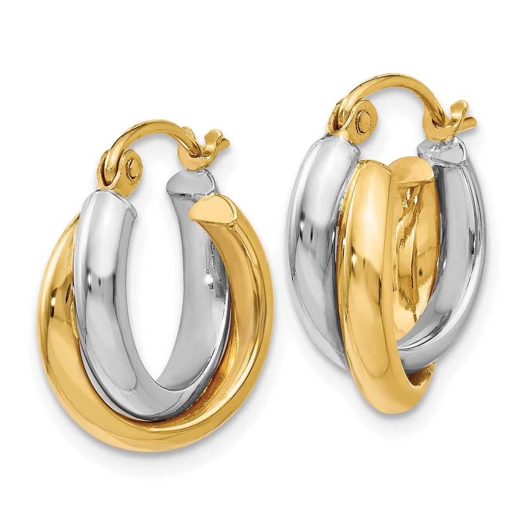 Lovely Rita's Earrings 14k Two tone Hinged Hoop Earrings