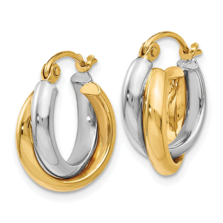 Lovely Rita's Earrings 14k Two tone Hinged Hoop Earrings