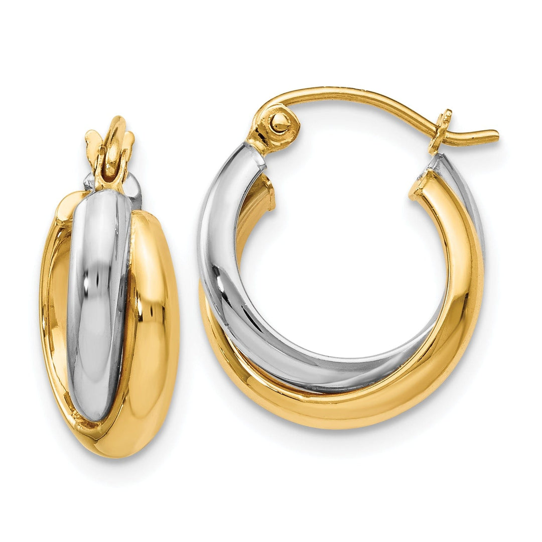 Lovely Rita's Earrings 14k Two tone Hinged Hoop Earrings