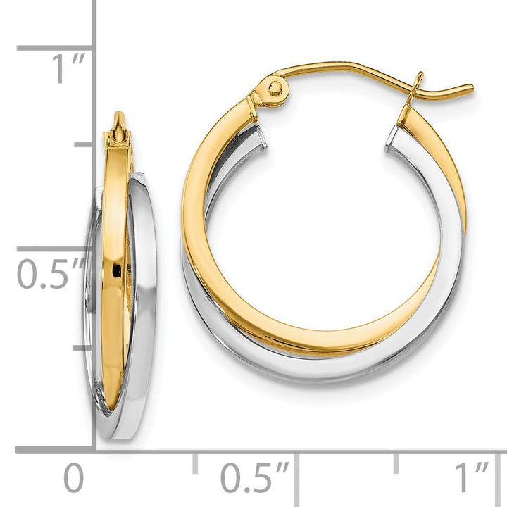 Lovely Rita's Earrings 14k Two tone Hinged Hoop Earrings