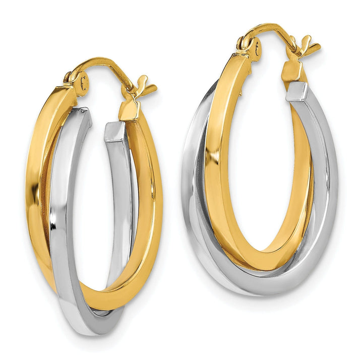 Lovely Rita's Earrings 14k Two tone Hinged Hoop Earrings