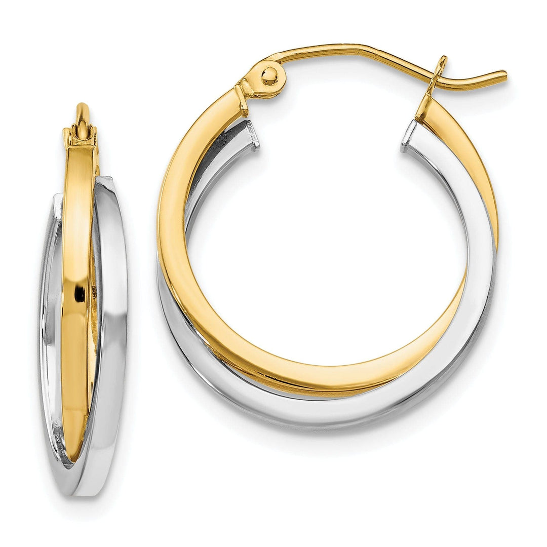 Lovely Rita's Earrings 14k Two tone Hinged Hoop Earrings