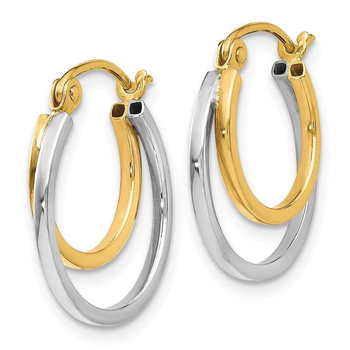 Lovely Rita's Earrings 14k Two tone Hinged Hoop Earrings