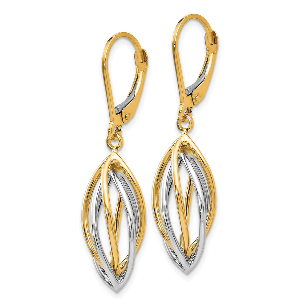 Lovely Rita's Earrings 14k Two tone Leverback Earrings
