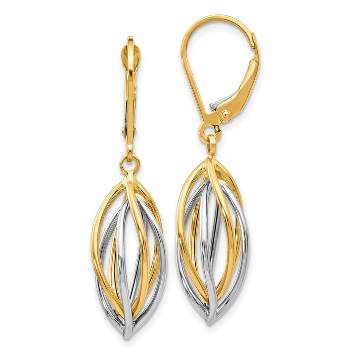 Lovely Rita's Earrings 14k Two tone Leverback Earrings