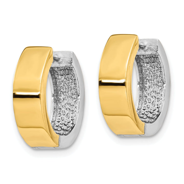 Lovely Rita's Earrings 14K Two-tone Polished Hinged Hoop Earrings