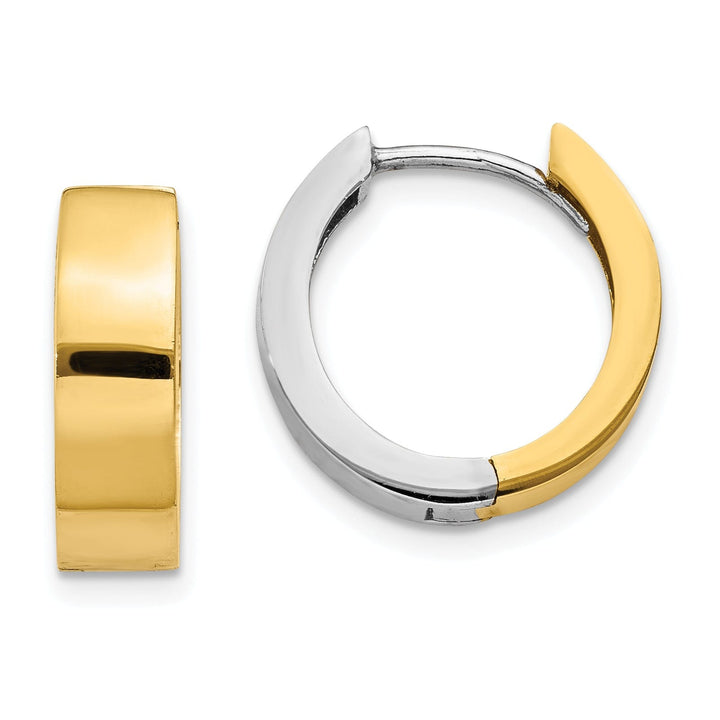 Lovely Rita's Earrings 14K Two-tone Polished Hinged Hoop Earrings