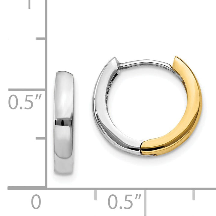 Lovely Rita's Earrings 14K Two-tone Polished Hinged Hoop Earrings