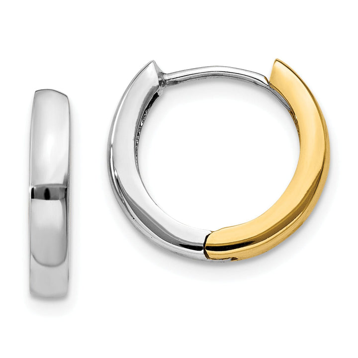 Lovely Rita's Earrings 14K Two-tone Polished Hinged Hoop Earrings