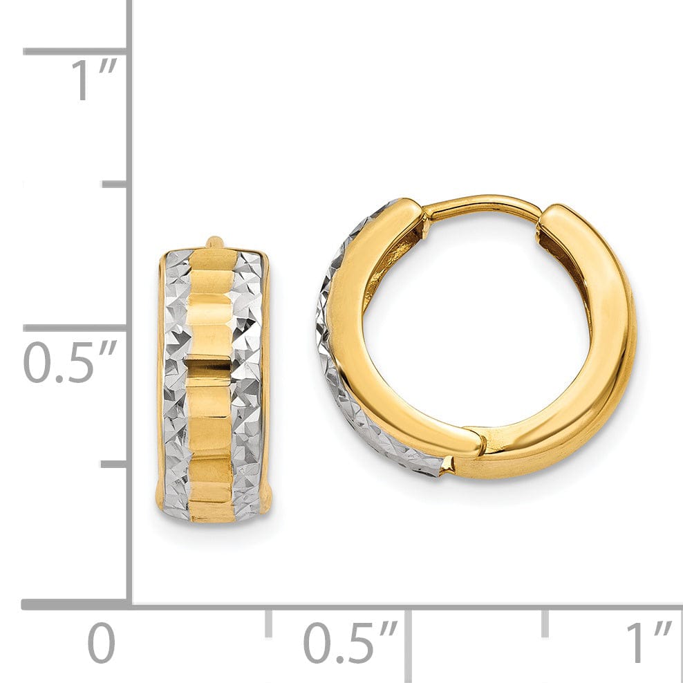 Lovely Rita's Earrings 14k Two-tone Polished Hoop Earrings