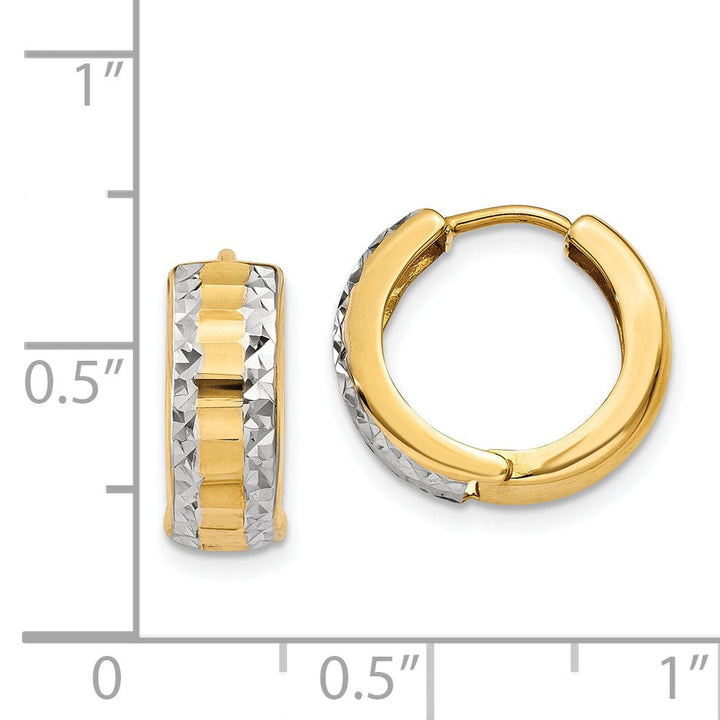 Lovely Rita's Earrings 14k Two-tone Polished Hoop Earrings