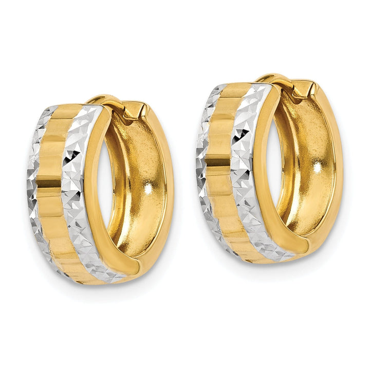 Lovely Rita's Earrings 14k Two-tone Polished Hoop Earrings