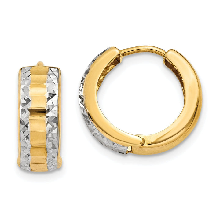 Lovely Rita's Earrings 14k Two-tone Polished Hoop Earrings