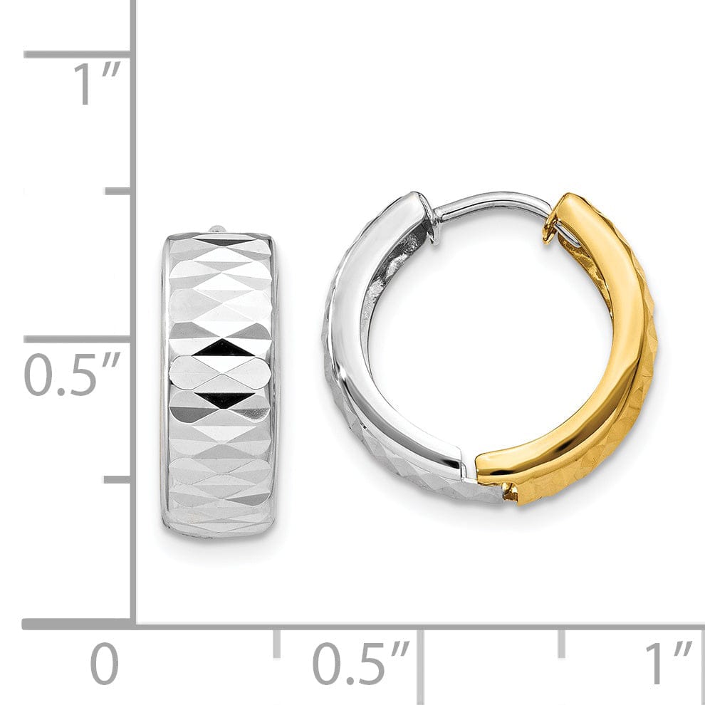 Lovely Rita's Earrings 14k Two-tone Polished Hoop Earrings