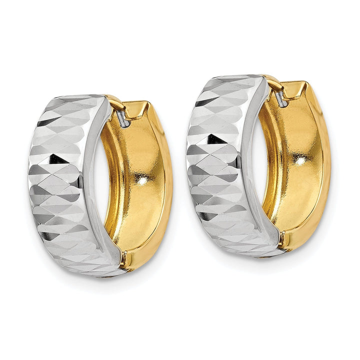 Lovely Rita's Earrings 14k Two-tone Polished Hoop Earrings