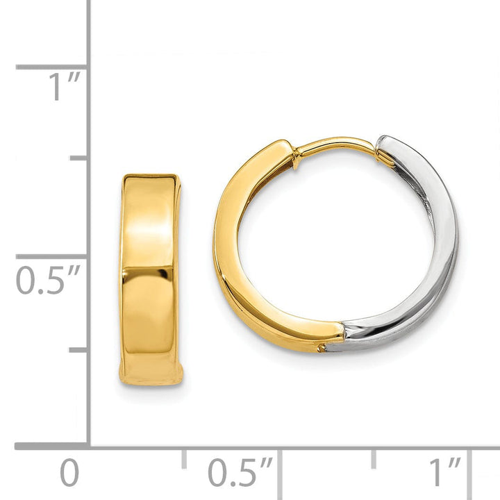 Lovely Rita's Earrings 14k Two-tone Polished Hoop Earrings