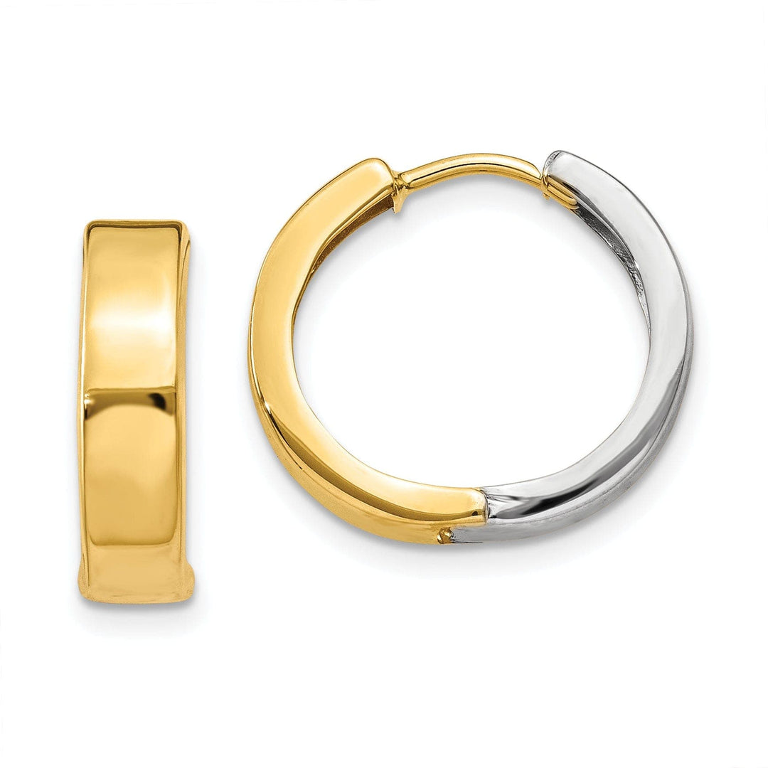 Lovely Rita's Earrings 14k Two-tone Polished Hoop Earrings