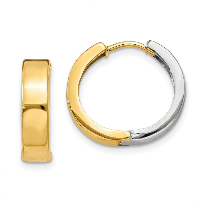 Lovely Rita's Earrings 14k Two-tone Polished Hoop Earrings