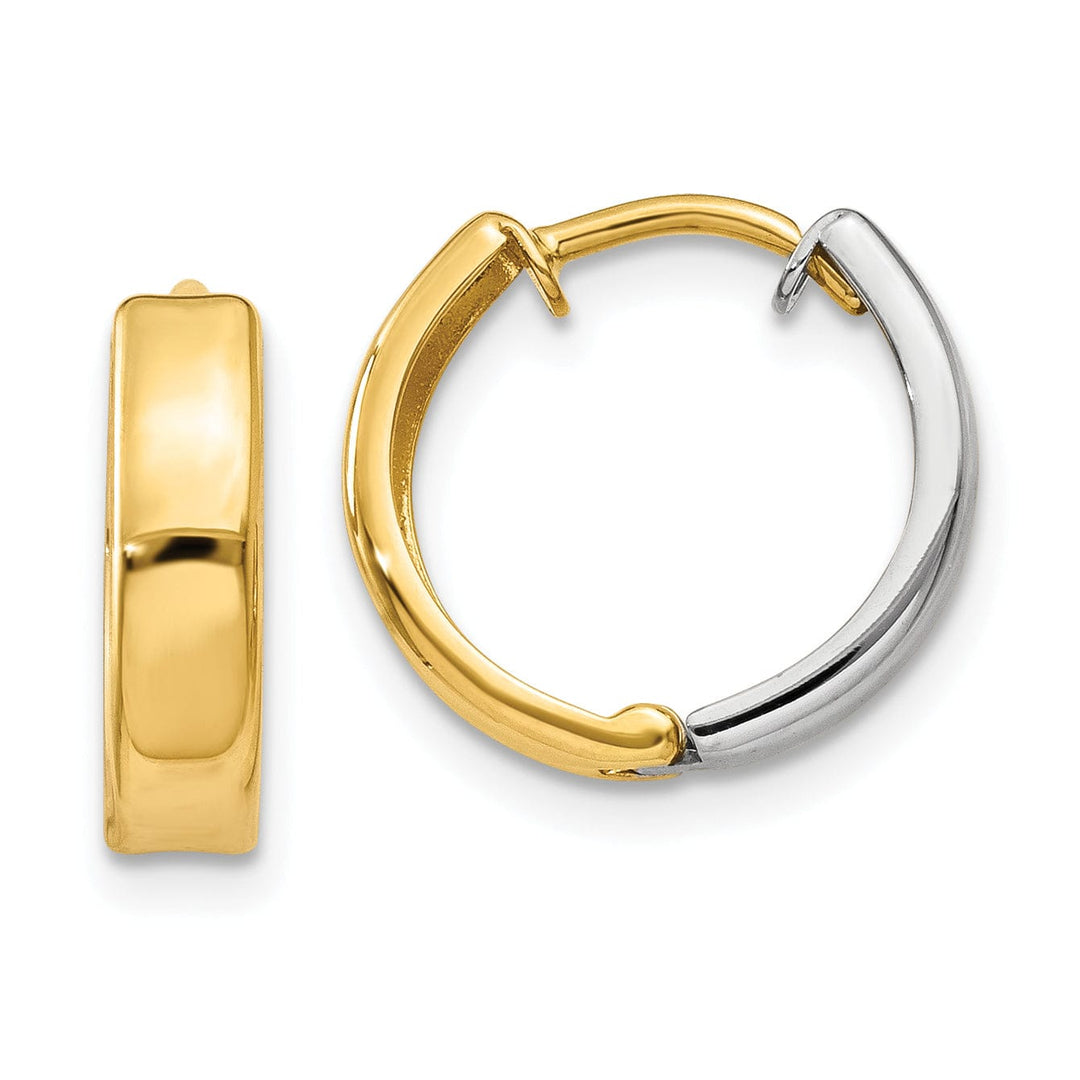 Lovely Rita's Earrings 14k Two-tone Polished Hoop Earrings
