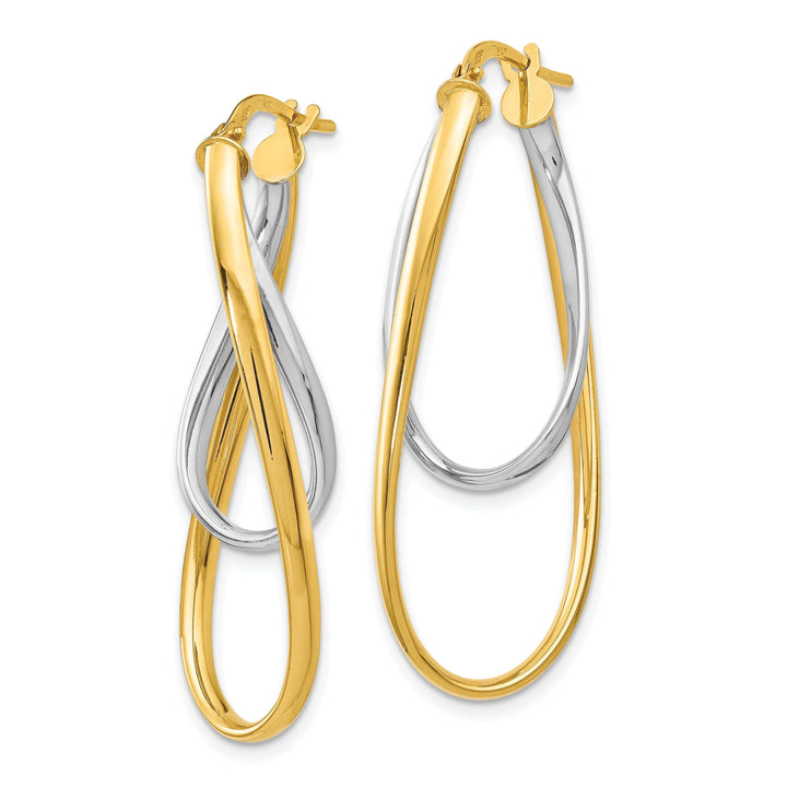 Lovely Rita's Earrings 14k Two tone Polished Hoop Earrings