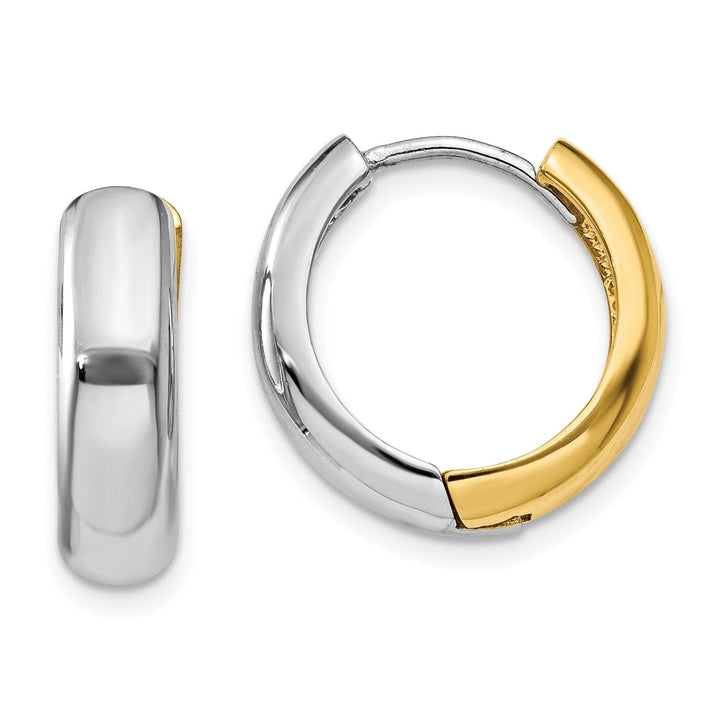 Lovely Rita's Earrings 14K Two-tone Polished Huggie Hoop Earrings