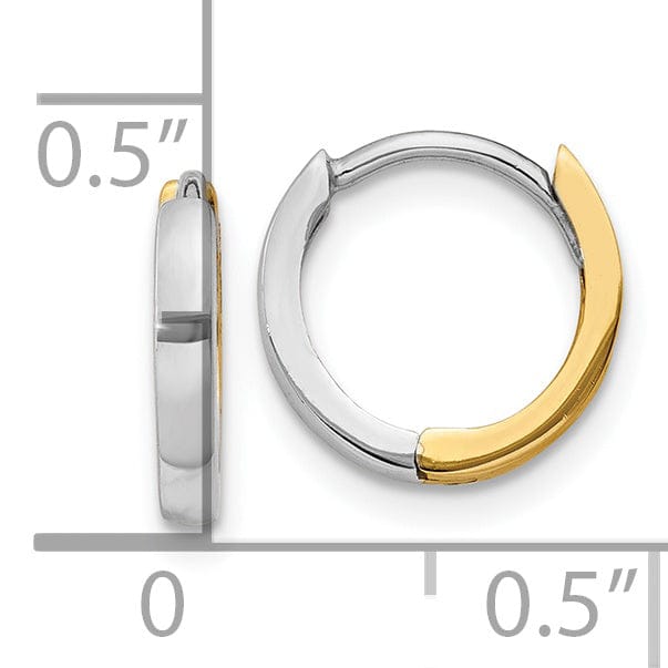 Lovely Rita's Earrings 14k Two-tone Polished Small Hoop Earrings