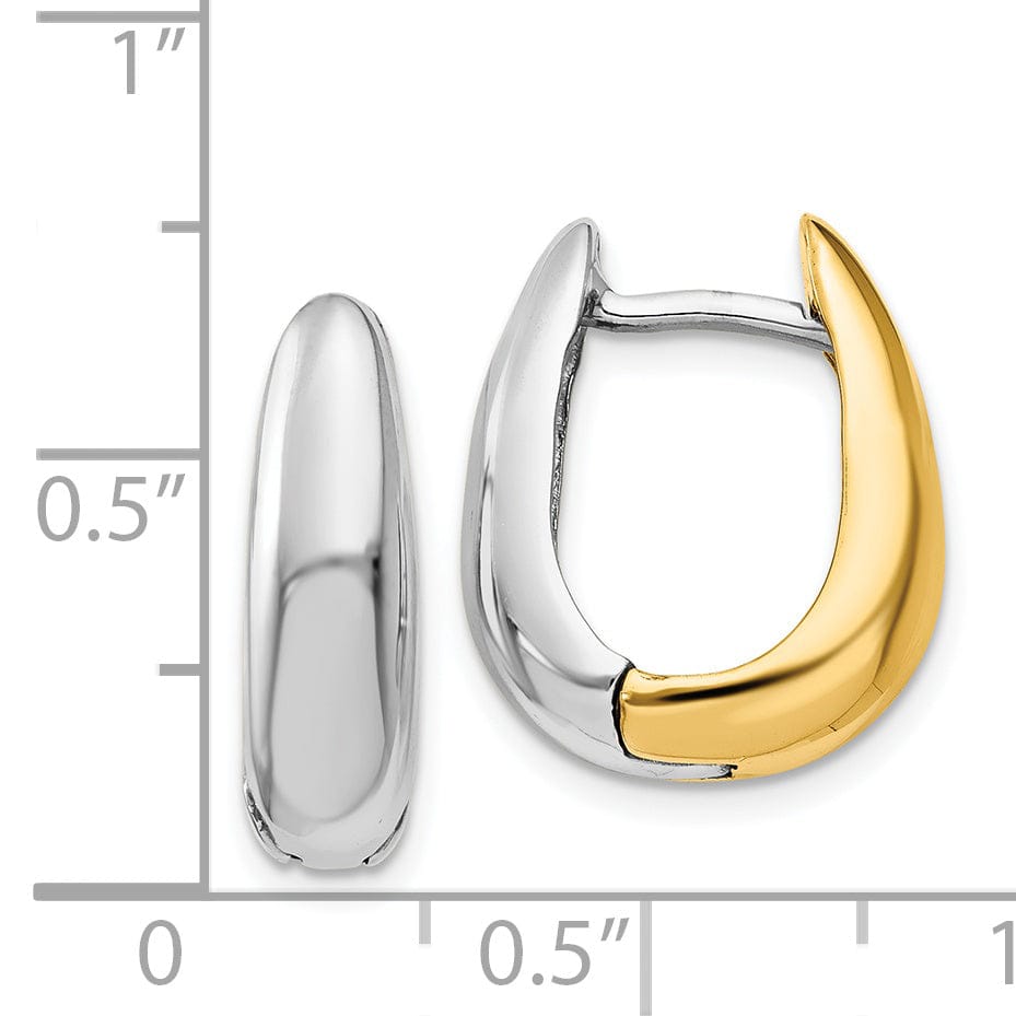 Lovely Rita's Earrings 14k Two-tone Polished U-Shaped Hoop Earrings