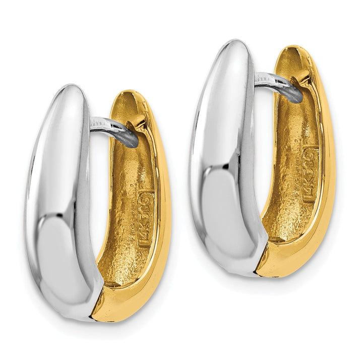 Lovely Rita's Earrings 14k Two-tone Polished U-Shaped Hoop Earrings