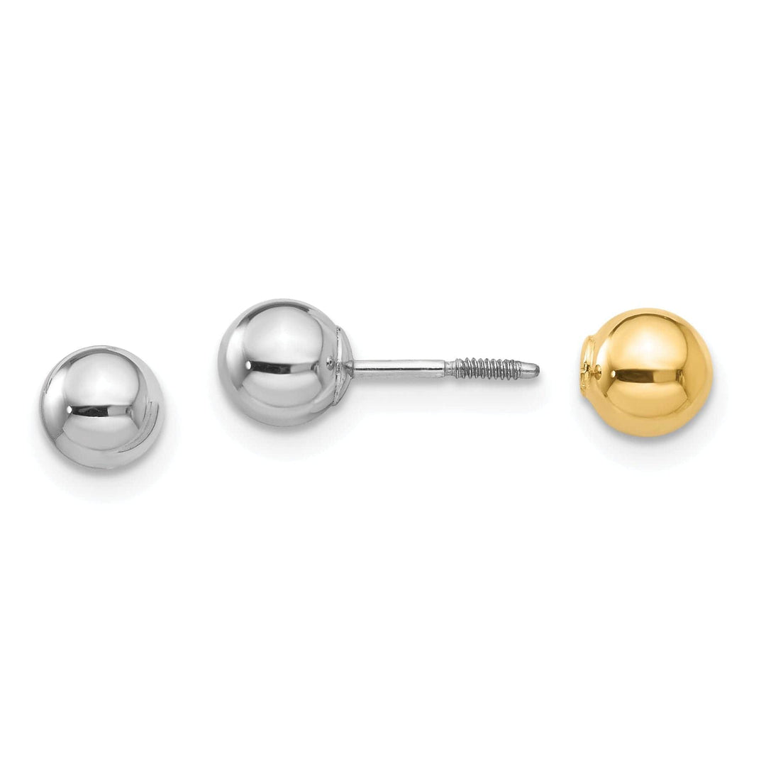 Lovely Rita's Earrings 14k Two-tone Reversible 5mm Ball Screw Earrings
