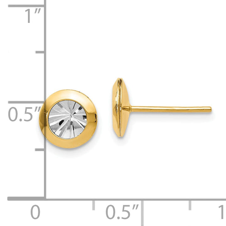 Lovely Rita's Earrings 14k Two tone Rhodium Post Earrings