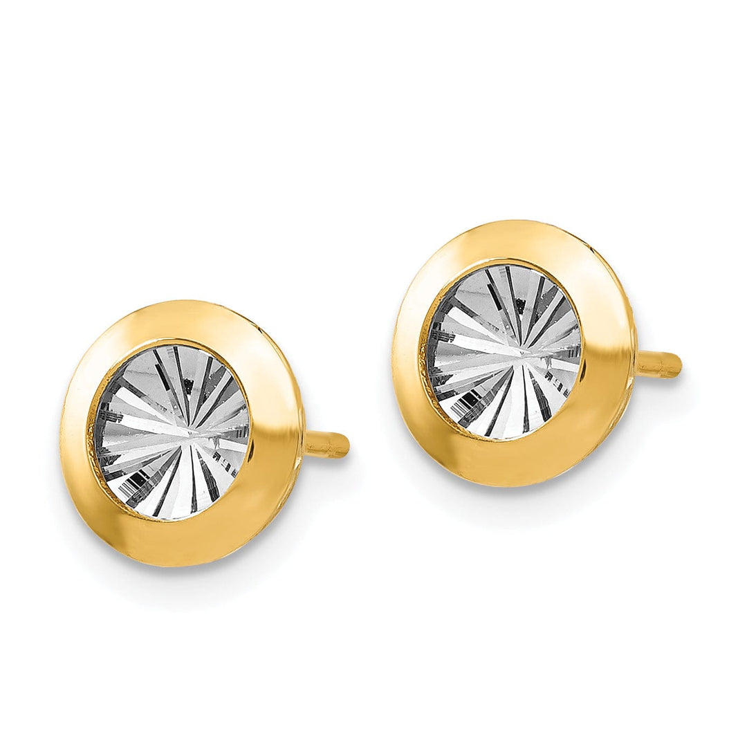 Lovely Rita's Earrings 14k Two tone Rhodium Post Earrings