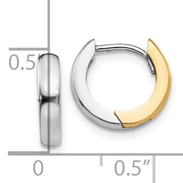 Lovely Rita's Earrings 14k Two-tone Small Polished Hoop Earrings