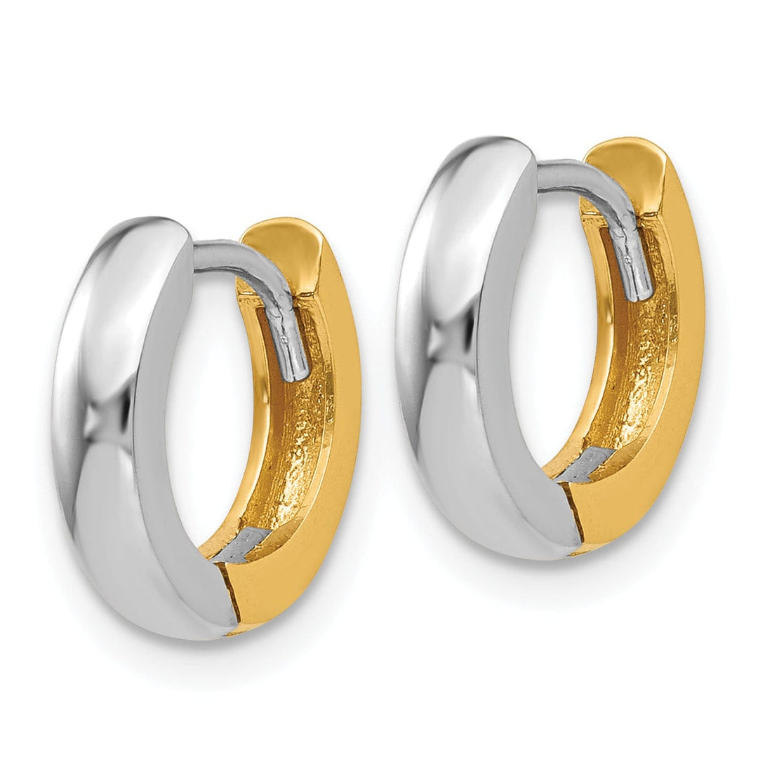 Lovely Rita's Earrings 14k Two-tone Small Polished Hoop Earrings