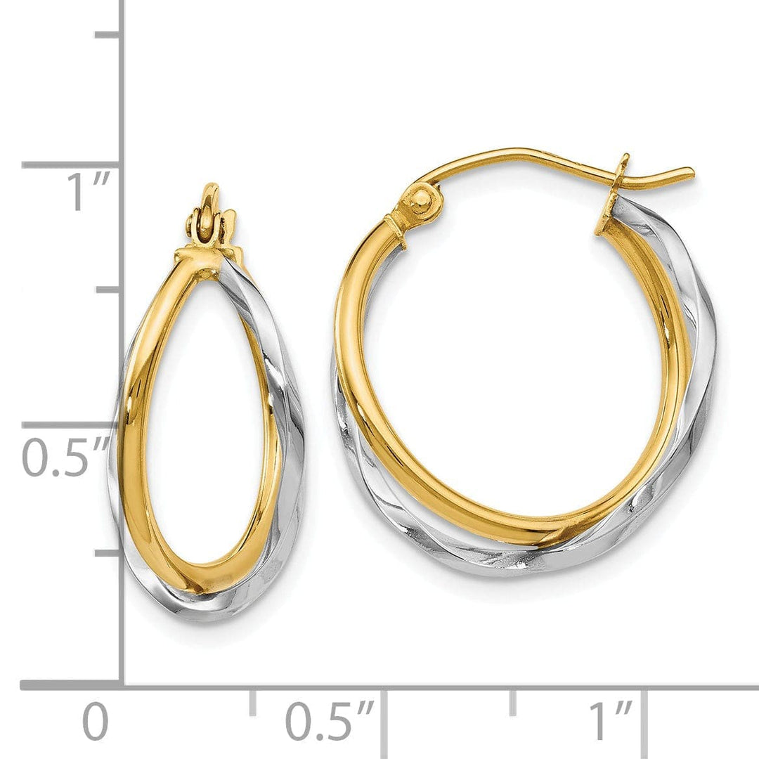 Lovely Rita's Earrings 14k Two tone Twisted Hinged Earrings