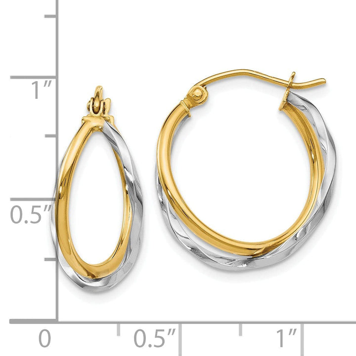 Lovely Rita's Earrings 14k Two tone Twisted Hinged Earrings