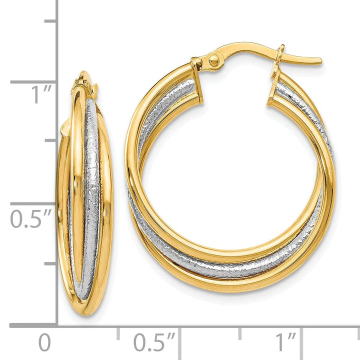 Lovely Rita's Earrings 14k Two tone Twisted Hoop Earrings