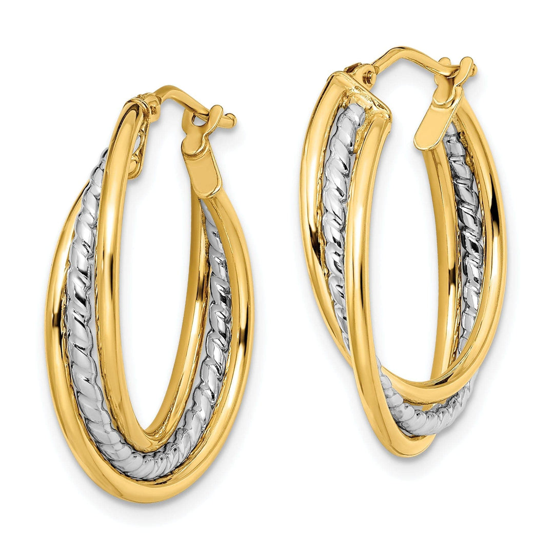 Lovely Rita's Earrings 14k Two tone Twisted Hoop Earrings