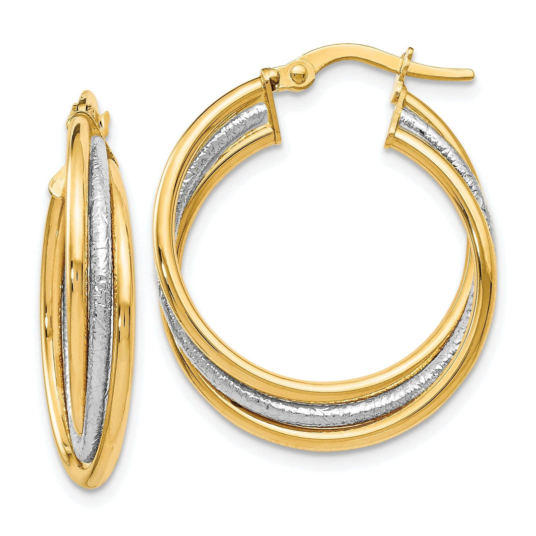 Lovely Rita's Earrings 14k Two tone Twisted Hoop Earrings