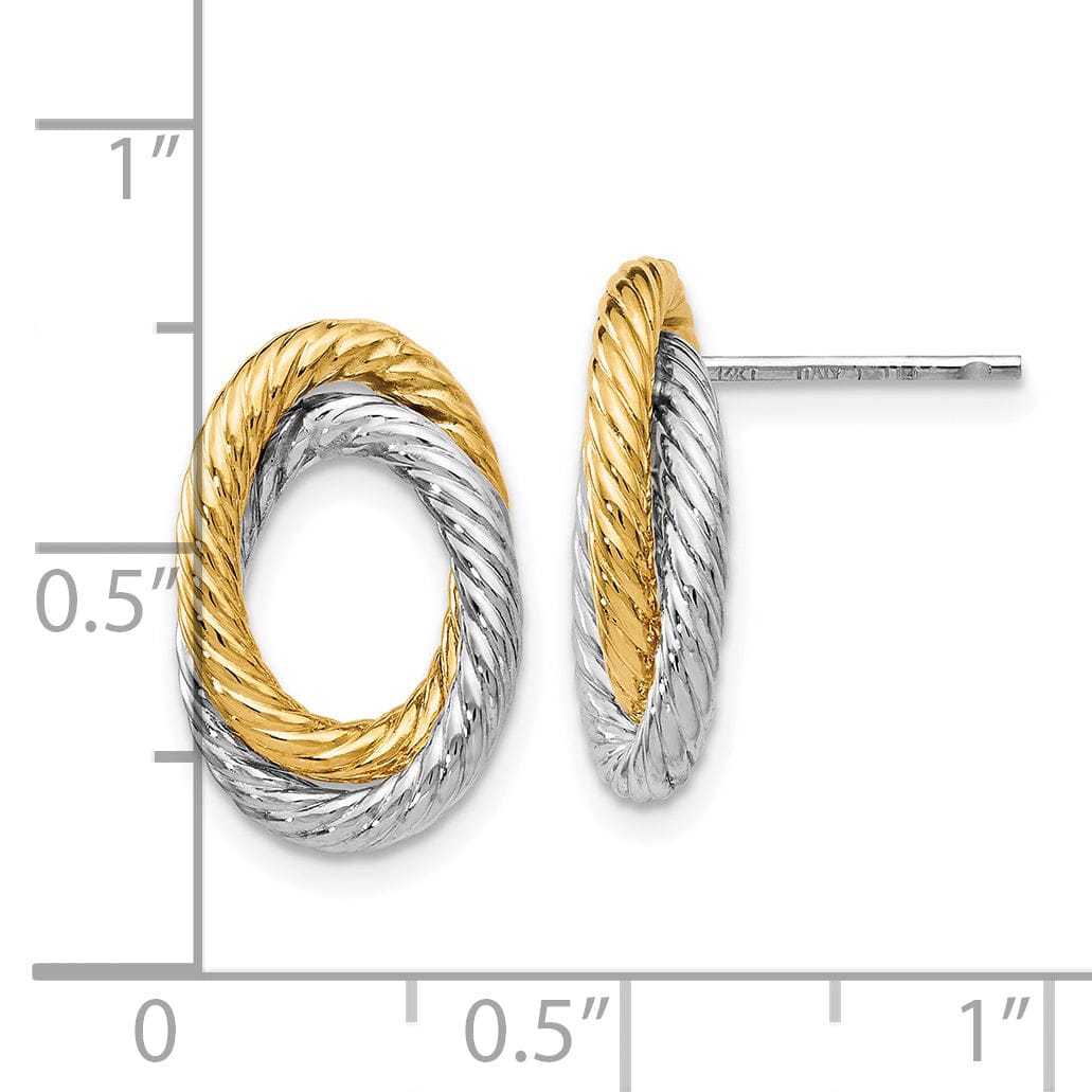 Lovely Rita's Earrings 14k Two Toned Gold Fancy Post Earrings