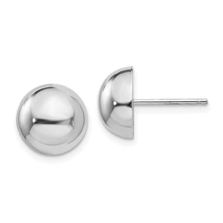 Lovely Rita's Earrings 14k White Gold 10MM Half Ball Post Earrings
