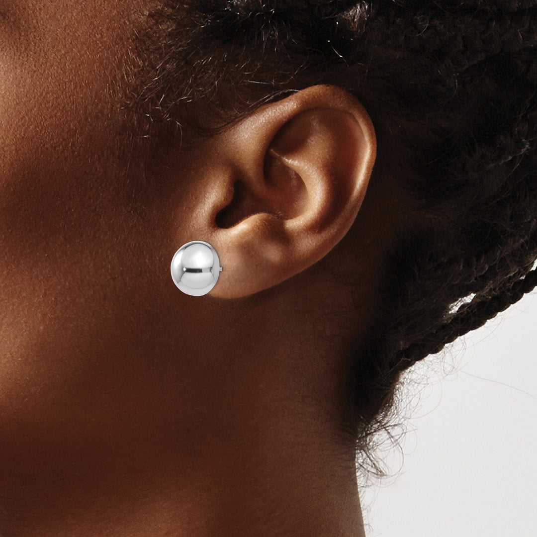Lovely Rita's Earrings 14k White Gold 12MM Half Ball Post Earrings