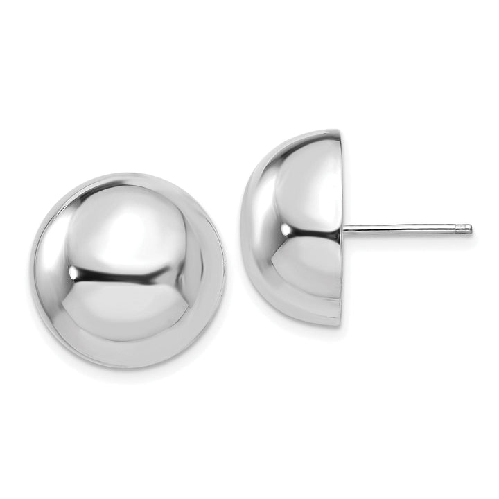 Lovely Rita's Earrings 14k White Gold 16MM Half Ball Post Earrings