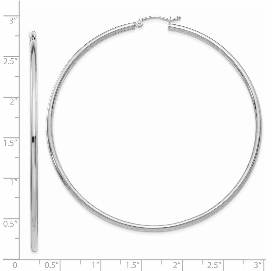 Lovely Rita's Earrings 14k White Gold 2.5M Lightweight Round Hoop Earring