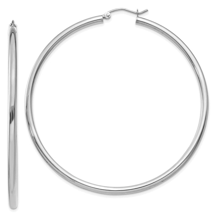 Lovely Rita's Earrings 14k White Gold 2.5M Lightweight Round Hoop Earring