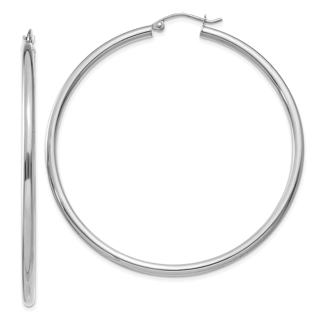 Lovely Rita's Earrings 14k White Gold 2.5M Lightweight Round Hoop Earring
