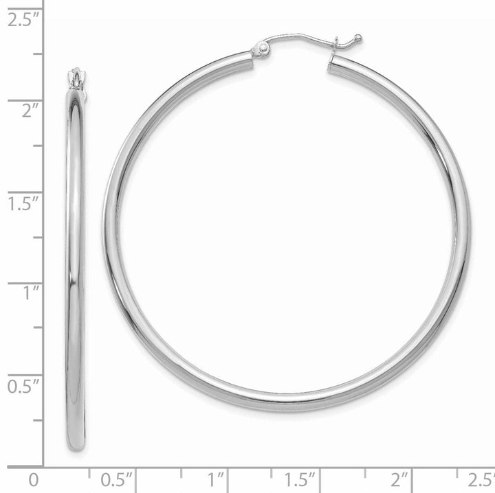 Lovely Rita's Earrings 14k White Gold 2.5M Lightweight Round Hoop Earring